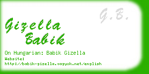 gizella babik business card